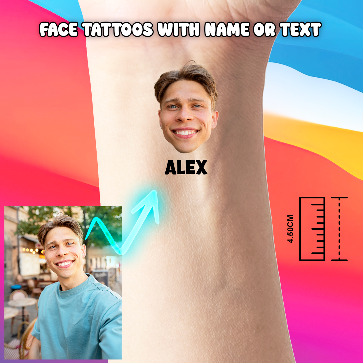 Tatouage Temporaire Personnalisé - Cadeaux de Fête Anniversaires et Jeux EVJF ou Mariage