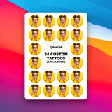Tatouages Éphémères Personnalisés à Partir d'Une Photo (Lot de 35 ou 24)