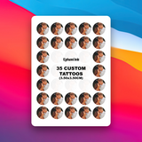 Tatouages Éphémères Personnalisés à Partir d'Une Photo (Lot de 35 ou 24)