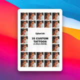 Tatouages Éphémères Personnalisés à Partir d'Une Photo (Lot de 35 ou 24)