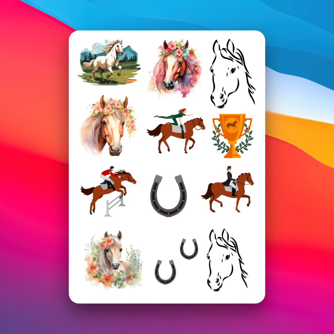 Tatouages Éphémères Cheval - Tattoos temporaires [A6]