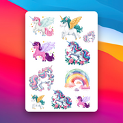 Unicorn Temporary Tattoos 2 - Temporary Tattoos [A6]