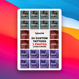 Tatouages Temporaires Personnalisés à Partir de 3 Photos (Lot de 24)