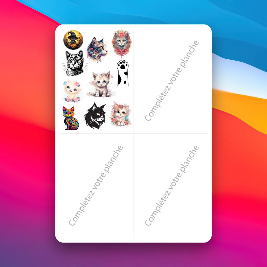 Tatouages Éphémères Chat - Tattoos temporaires [A6]
