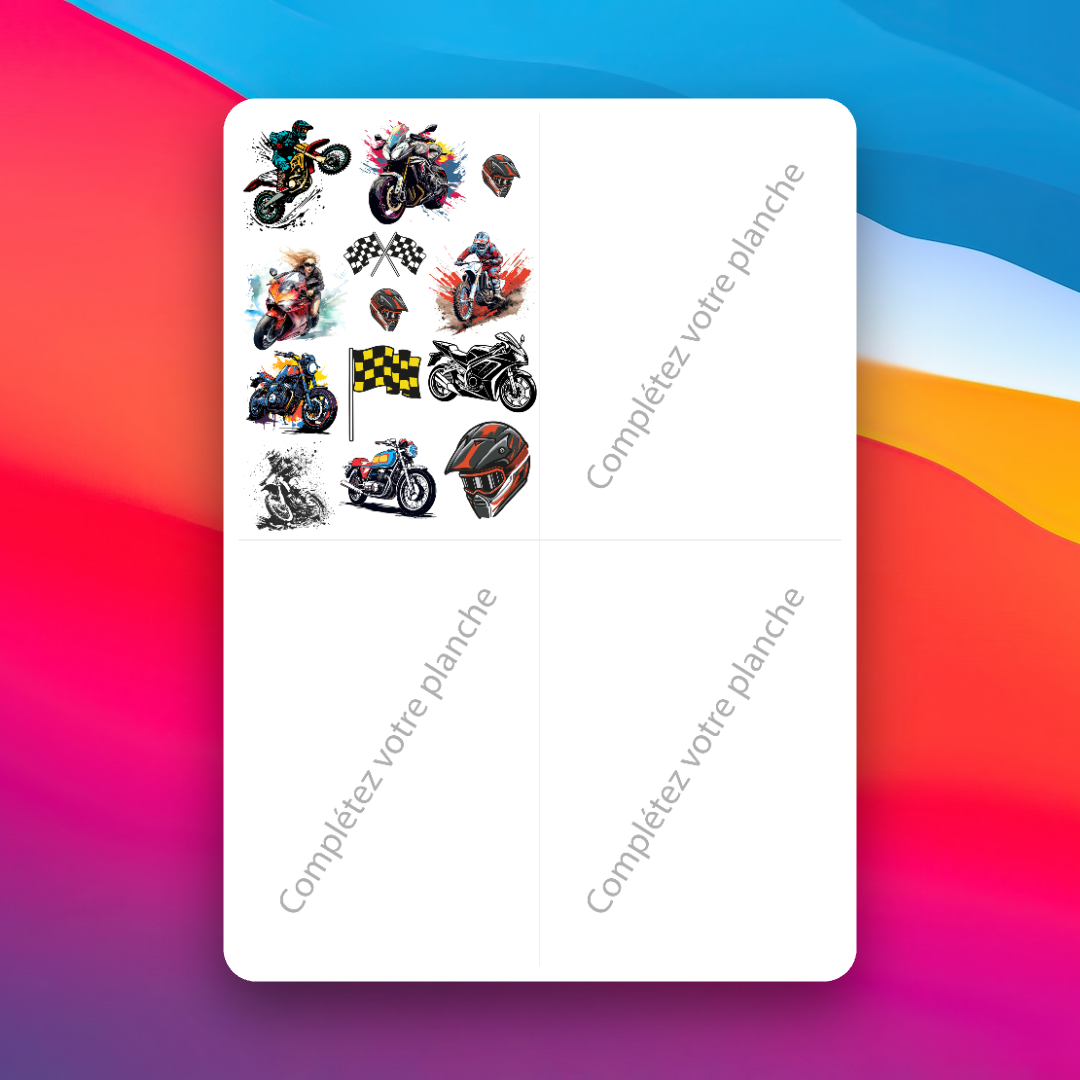 Tatouages Éphémères Moto Biker  - Tattoos temporaires [A6]