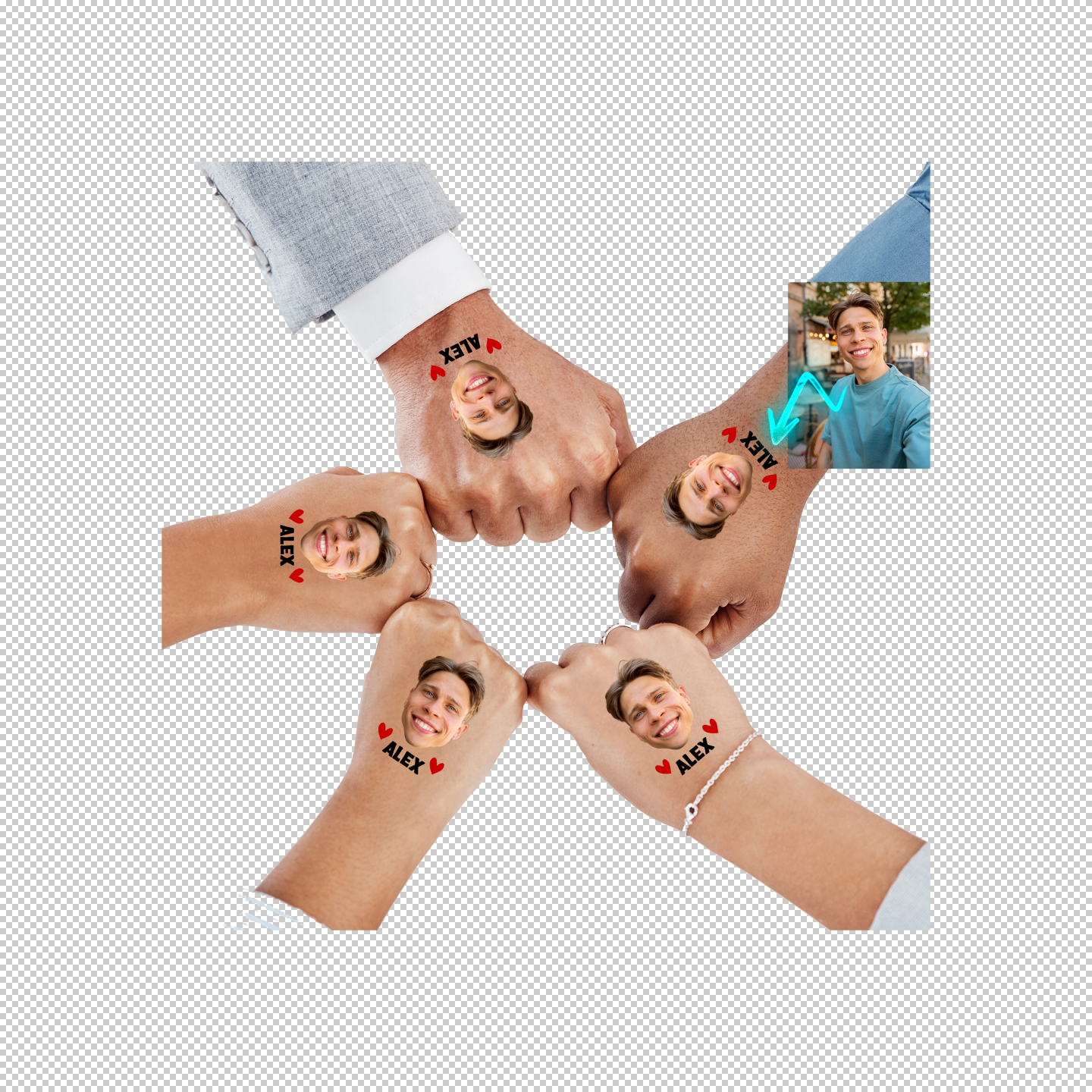 Tatouage Temporaire Personnalisé - Cadeaux de Fête Anniversaires et Jeux EVJF ou Mariage